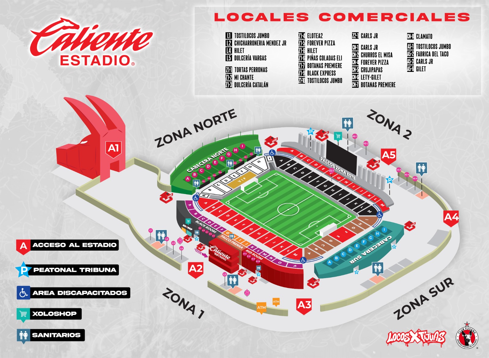 Mapa Estadio Caliente